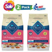2 PCS,Blue Buffalo Life Protection Formula Adult Dry Dog Food-Salmon Rice,30 LB