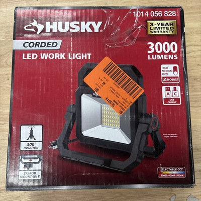 #ad Husky 3000 Lumen LED Portable Corded Work Light $25.00