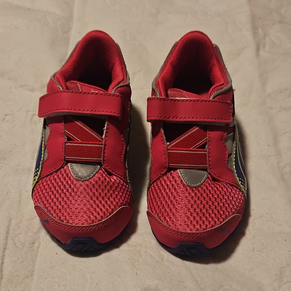 Tenis PUMA Voltaic 3 V Niños Rojo/Azul Gancho y Lazo Malla EE. UU. 11.5 185139
