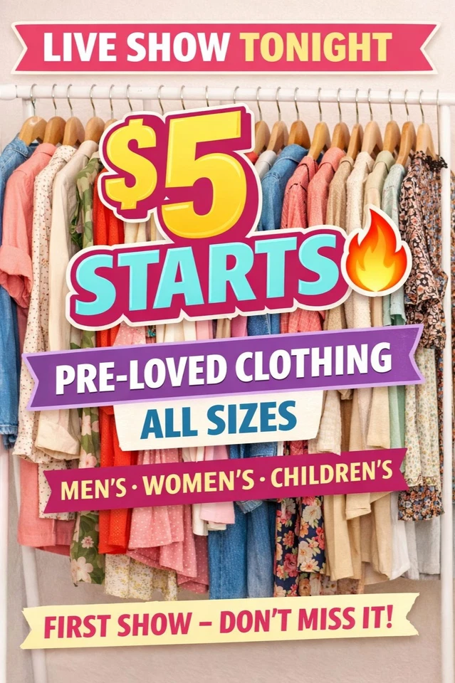 First Live! $5 Starts 🔥Preloved, all sizes!
