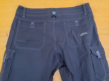 Kuhl Mens 36x32 Grey/Black Pockets Button Zip Nylon/Spandex Cargo Pants