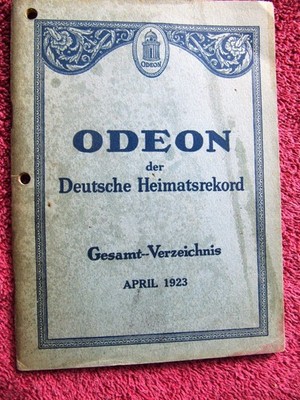 US-German Ethnic Catalog 1923 ODEON Deutsche Heimatsplatten Gesamtverzeichnis