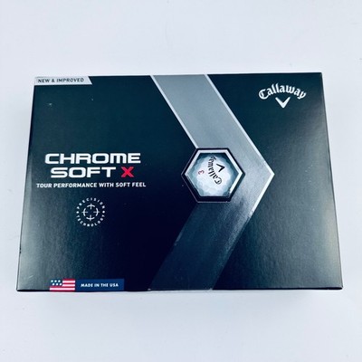 BRANDNEUE Callaway Chrome Soft X weiße Golfbälle 1 Dutzend + Multibuy-Angebot