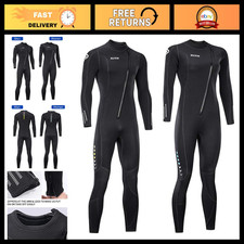 3mm Neoprene Wetsuit, Front Zip Full Body Diving Suit for Men Women - Snorkeli