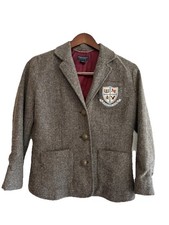 American Eagle Boys Blazer Sports Jacket Size Small S/P Crest Plaid Herringbone