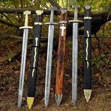 Custom Hand Engraved Damascus steel vikings Sword With Scabbard,best for cosplay