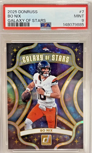 2025 Panini Donruss - Galaxy of Stars Bo Nix #7 - PSA Mint 9