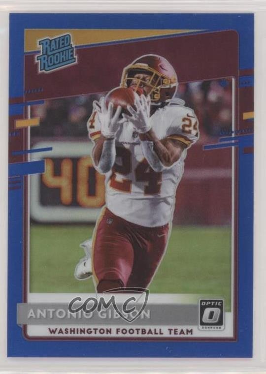 2020 Panini Donruss Optic Rated Rookies Blue Prizm /179 Antonio Gibson #185 0g27