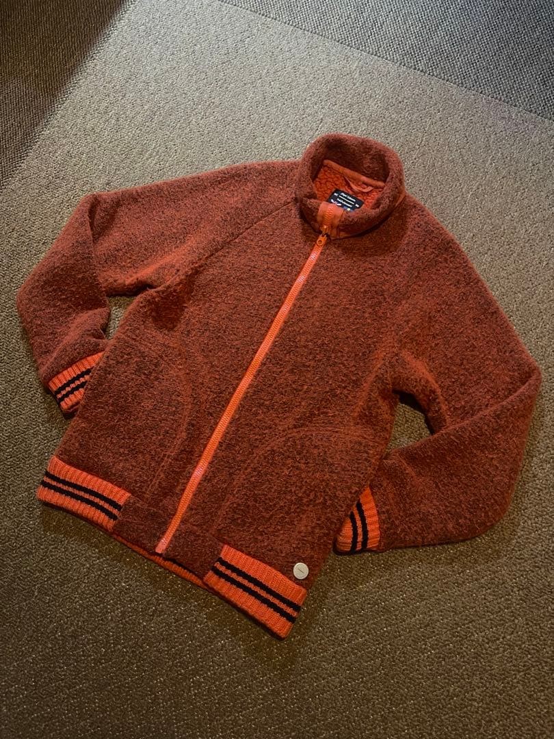 Nigel Cabourn Peak Performance Wool Fleece Zip Jacket Orange