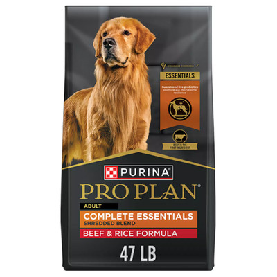 47 LB -Purina  Pro Plan Complete Essentials Shredded Blend Adult Dry Dog Food -
