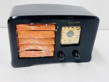 VTG BLACK & ORANGE CATALIN EMERSON AX-235 LITTLE MIRACLE DECO TUBE RADIO