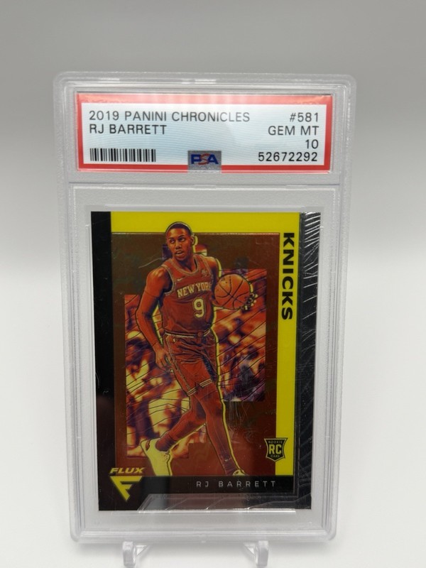 Panini 2019-20 Chronicles Flux RJ Barrett #581 RC New York Knicks PSA 10