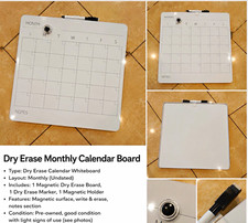 Magnetic Dry Erase Monthly Calendar Whiteboard 12 x 12 in Steel Board