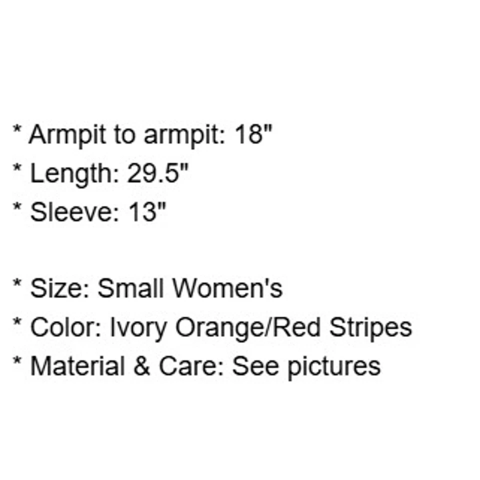 Suéter Milly Mujer Pequeño Marfil Naranja Rayas Túnica Algodón Cuello Barco Náutico Foto 4 de 4