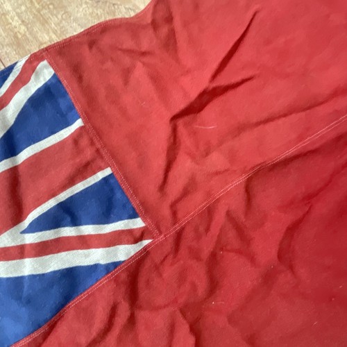 VINTAGE 1930s UK ENSIGN FLAG SHIP NAUTICAL UNIONJACK STITCHED LINEN PANEL - Picture 11 of 22