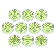 10pcs Round Bubble Level 32x12mm Mini Circular Bullseye Spirit Levels, Green