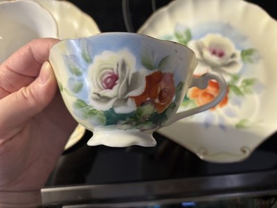 Consco Marilyn Preferred cup and saucer Made in Japan Hand Painted .Set of 3 