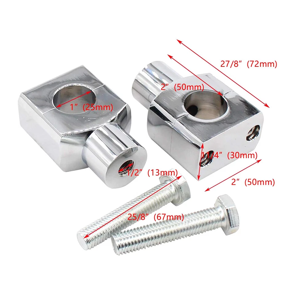 1" 25mm Handlebar Mount Clamp Risers for Yamaha V-Star 650 950 1100 1300 Classic - Image 2 of 4