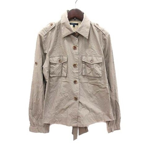 Tommy Hilfiger Military Shirt Long Sleeve Roll Up 6 Beige MO Used