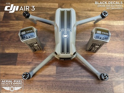 DJI Air Air 3S Racing Stripes With Battery Decals Number #1-3 Sticker  Skin