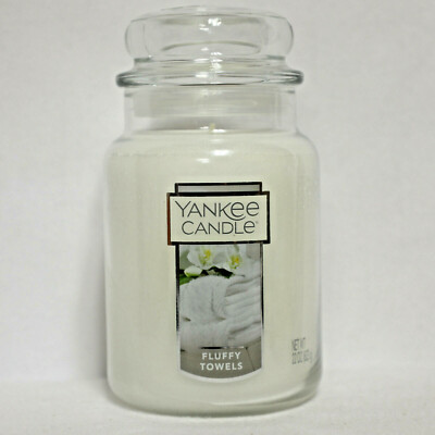 Yankee Candle Fluffy Towels Large Jar Candle 22 oz Burns 110-150 Hrs