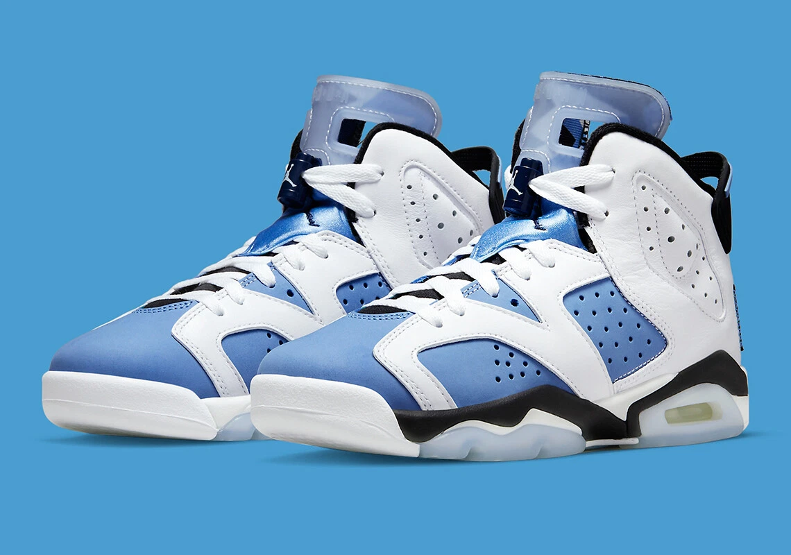 Nike Air Jordan 6 Retro GS University Blue White 384665-410 Youth Size 4Y-7Y