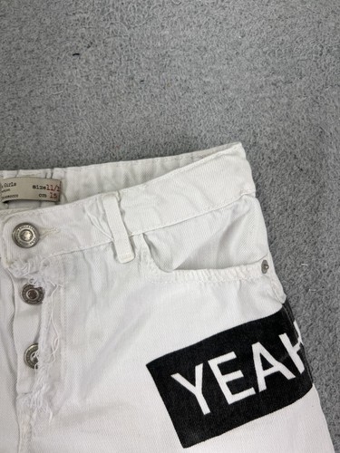 Zara Girls Shorts Girls 11 White Denim Jean Cutoff Button Fly Distressed - Picture 5 of 15