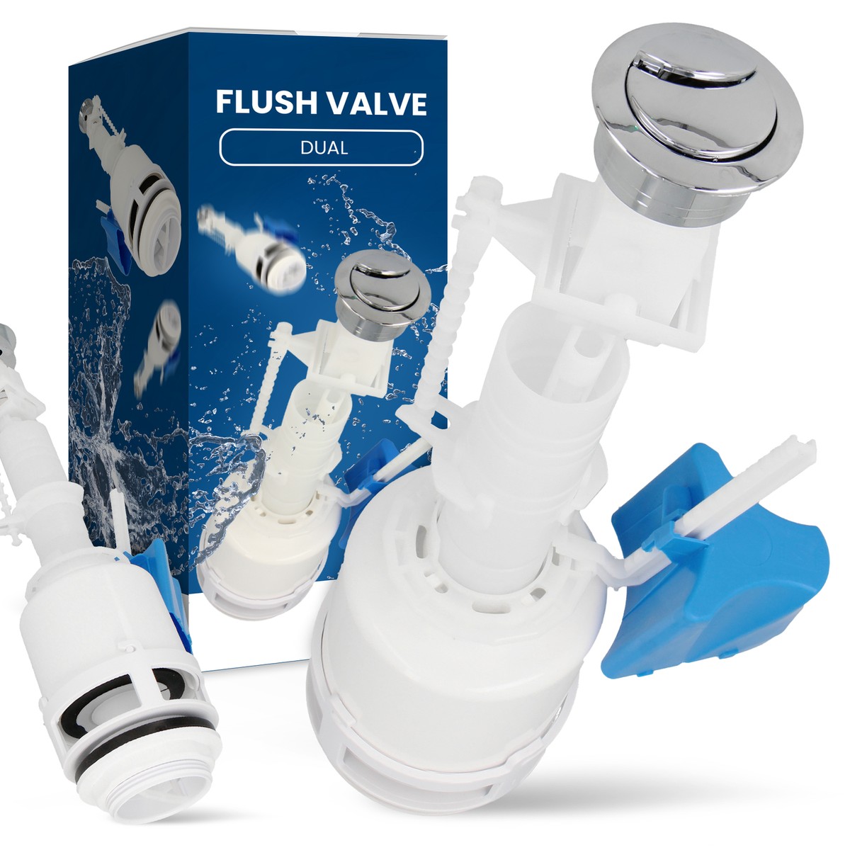 Vanne de rinçage WC double évier rinçage siphon vanne de remplissage bouton  pous