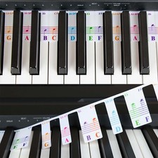 88 Key Full Size Piano Rake Key, Colorful Piano Keyboard Notes for Beginner