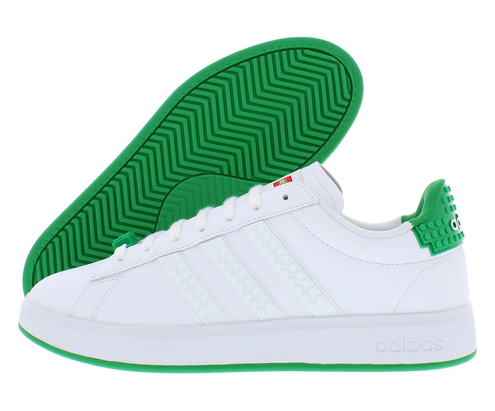 Adidas Grand Court 2.0 Mens Shoes, Color:White/Green