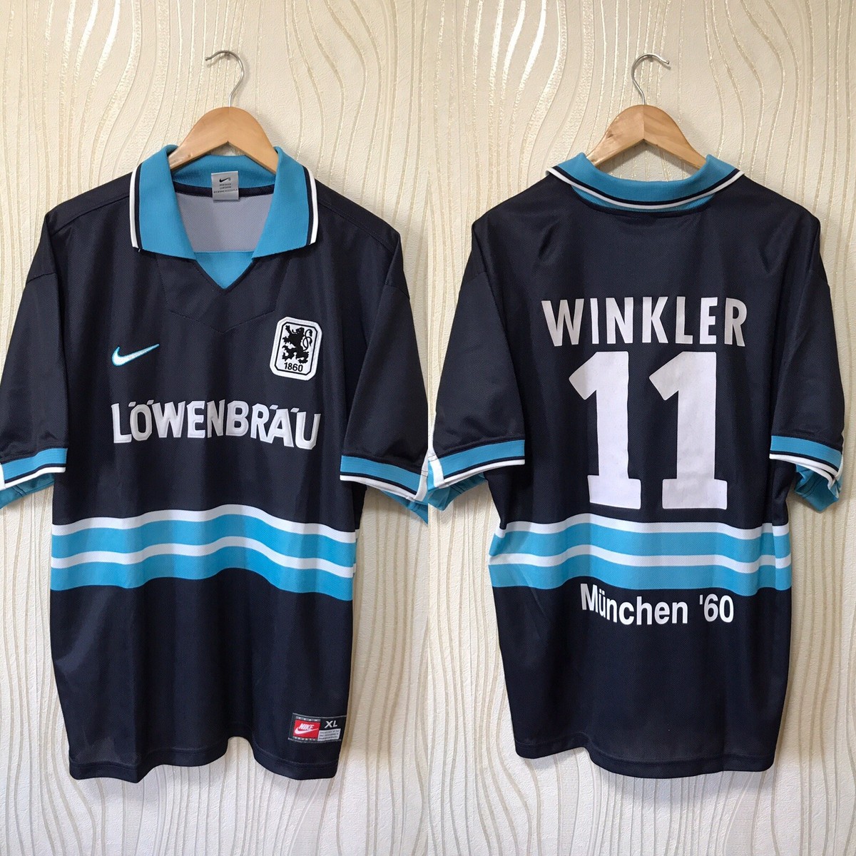 1860 MUNICH 1996 1997 AWAY FOOTBALL SHIRT SOCCER JERSEY WINKLER