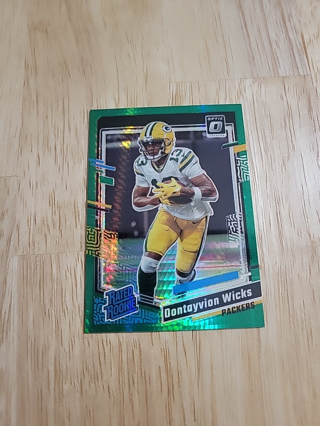 2023 Donruss Optic DONTAYVION WICKS Green Hyper Rated Rookie RC #249 Packers SP