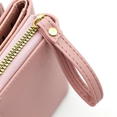 Women's Small Wallet Trifold Card Holder RFID Blocking with Zipper