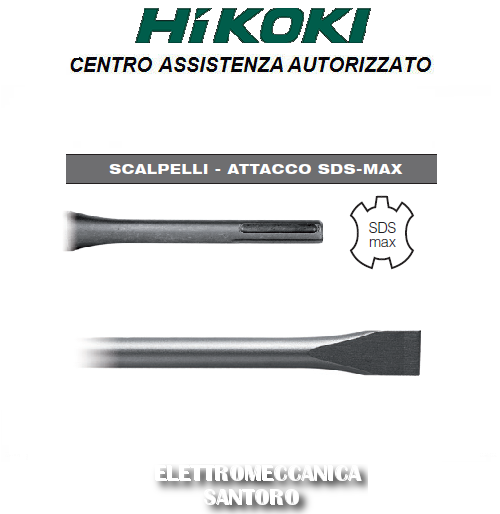 SCALPELLO A TAGLIO PIATTO 27 x 280 CON ATTACCO SDS MAX HIKOKI HITACHI MARTELLO