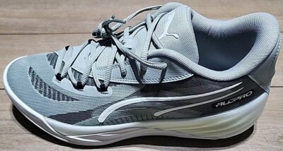 Puma All-Pro Nitro Team Gray Canvas Athletic Basketball Shoes 37908105 Men s 11