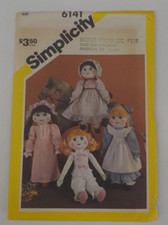 SIMPLICITY PATTERN #6141 STUFFED 21" DOLL &WARDROBE CAMISOLE BLOOMERS DRESSUNCUT