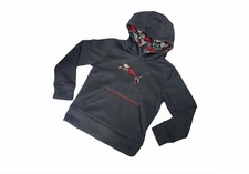 Puma Boys Size 5 Hoodie Charcoal Grey Big Logo Long Sleeve Athletic