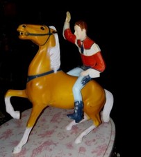Vintage Roy Rogers Red/White Shirt /Semi Rearing Horse Trigger