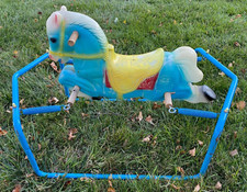Antique Wonder Rocking Horse Shoo Fly Spring Blue  DES MOINES PICK UP ONLY 