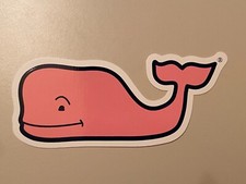 Vineyard Vines Authentic/Original Pink Whale Sticker MINT Free Ship 4" by 2"