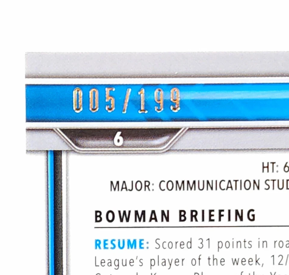 2021-22 Bowman Christian Braun /199 Chrome University Blue 1st Kansas Nuggets - Image 3 of 4