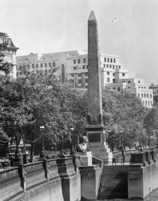 Cleopatras Needle On Victoria Embankment In London 1966 Old Photo