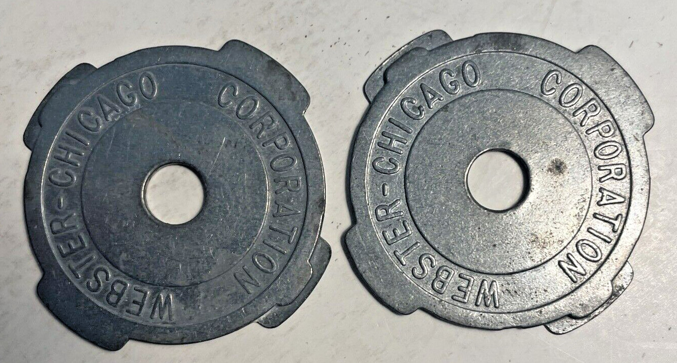 Vintage Webster Chicago Corp Metal 7” 45 RPM Vinyl Record Adapter Lot of 2