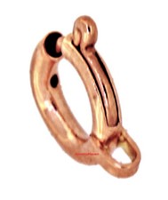 6mm 18k Rose Pink Solid Gold Spring Ring Clasp CLOSED Jump Italy