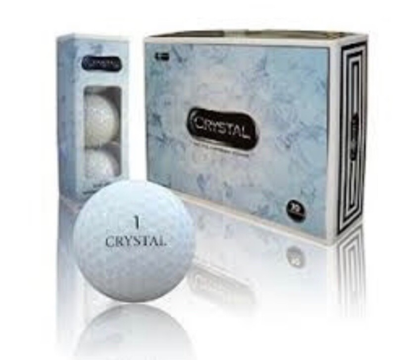 1 Dozen Crystal by FL GOLF White Golf Balls Vintage Brand New