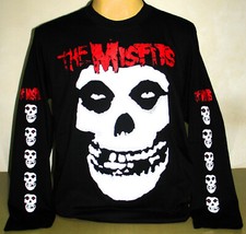 Misfits Skull Logo Punk Rock Band Long Sleeve T-Shirt Size S M L XL 2XL 3XL Red