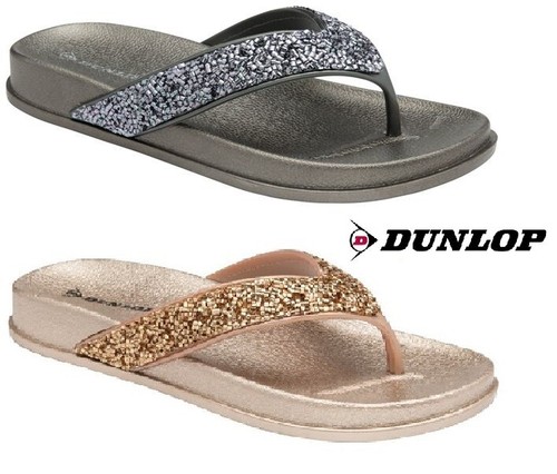 LADIES WOMENS NEW DUNLOP TOE POST SANDALS BEADED SLIP ON FLIP FLOPS SIZE 3  - 8 | eBay