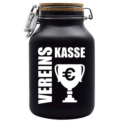 Spardose Geld Geschenk Ideen Vereins Kasse Schwarz Größe XXL 3 Liter 