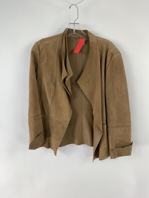 MARCCAIN Brown Suede Open Jacket M