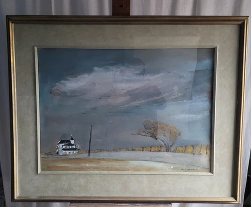 LARGE FRAMED SIGNED WATERCOLOR PAINTING BY MORRIS BLACKBURN - CAPE MAY WITH...